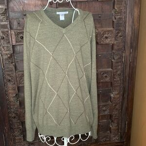 Geoffrey Beene . Argyle Knit Sweater size xl preppy